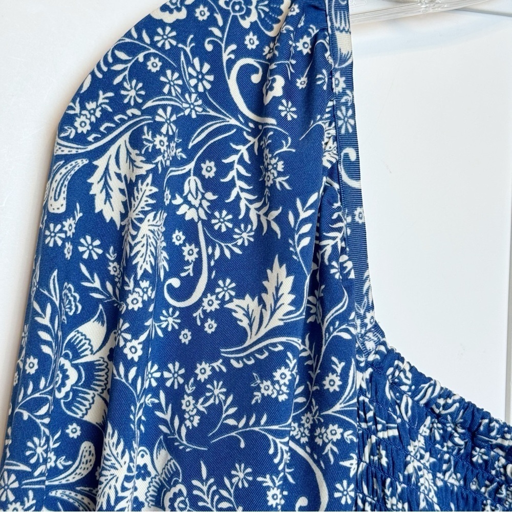Cabana Life Aspen Puff Sleeve Blue Maxi Dress Sz Large Smocked Top Travel - Picture 5 of 16